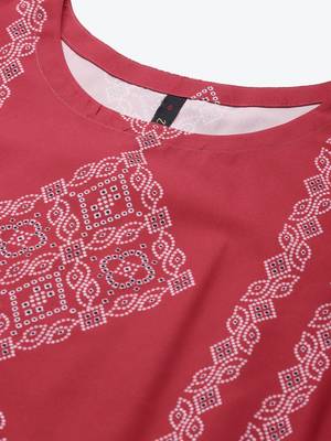 Red printed rayon kurtas-and-kurtis 4
