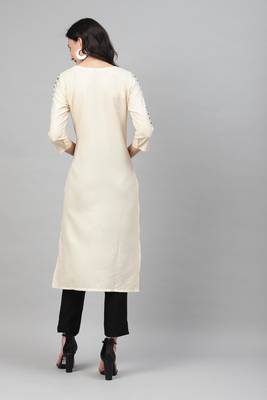 Off-white printed rayon kurtas-and-kurtis 3
