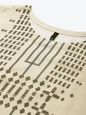 Off-white printed rayon kurtas-and-kurtis 4