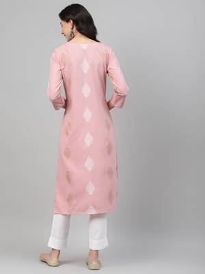Pink printed rayon kurtas-and-kurtis 3