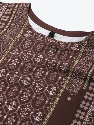 Maroon printed rayon kurtas-and-kurtis 4