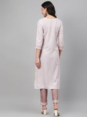 Off-white printed rayon kurtas-and-kurtis 3