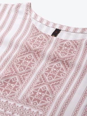 Off-white printed rayon kurtas-and-kurtis 4