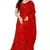 Red embroidered chiffon saree with blouse