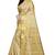 Cream embroidered cotton silk saree with blouse