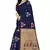 Blue printed art silk saree saree with blouse