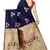 Blue printed art silk saree saree with blouse