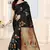 Black printed art silk saree saree with blouse