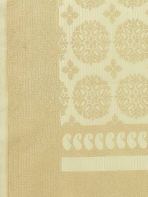 Cream printed art silk saree saree with blouse 4