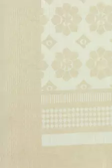 Beige printed banarasi silk saree with blouse