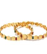 Sukkhi Adorable Gold Plated Goddess Bangle Set of 2 for Women