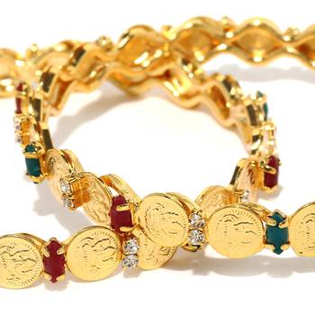 Sukkhi Adorable Gold Plated Goddess Bangle Set of 2 for Women 3