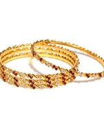 Sukkhi Astonish Gold Plated Colour & AD Stone Bangle Set of 4 for Women