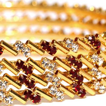 Sukkhi Astonish Gold Plated Colour & AD Stone Bangle Set of 4 for Women 3