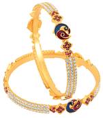 Sukkhi Dazzling Gold Plated Meenakari AD Stone Bangle Set of 2 for Women