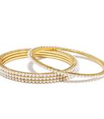 Sukkhi Modish Pearl Gold Plated Bangle Set of 4 for Women