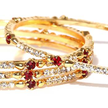 Sukkhi Stylish Gold Plated AD Stone Bangle Set of 4 for Women 4