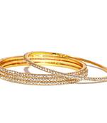 Sukkhi Classy Gold Plated AD Stone Bangle Set of 4 for Women