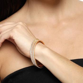 Sukkhi Classy Gold Plated AD Stone Bangle Set of 4 for Women 2