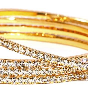 Sukkhi Classy Gold Plated AD Stone Bangle Set of 4 for Women 4