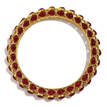 Sukkhi Bewitching Kempu Stone Gold Plated Bangle Set of 2 for Women 3