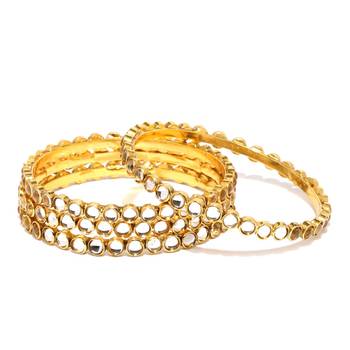 Sukkhi Delightly Gold Plated Kundan Bangle Set of 4 for Women 1