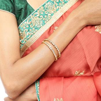 Sukkhi Delightly Gold Plated Kundan Bangle Set of 4 for Women 2