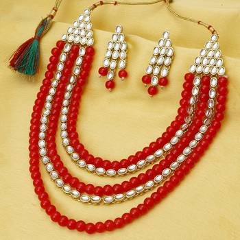 Sukkhi Astonish Gold Plated Kundan Long Haram Necklace Set for Women 3