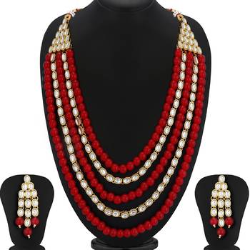 Sukkhi Astonish Gold Plated Kundan Long Haram Necklace Set for Women 4