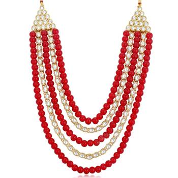 Sukkhi Astonish Gold Plated Kundan Long Haram Necklace Set for Women 5