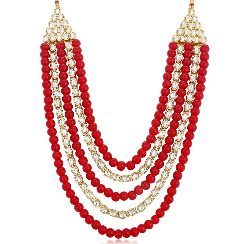 Sukkhi Astonish Gold Plated Kundan Long Haram Necklace Set for Women