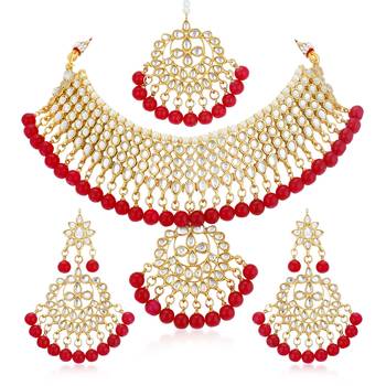 Sukkhi Glorious Kundan Gold Plated Choker Necklace Set for Women 1
