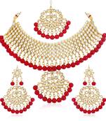 Sukkhi Glorious Kundan Gold Plated Choker Necklace Set for Women