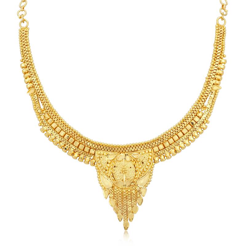 Sukkhi Exotic 24 Carat Gold plated Choker Necklace Set for Women