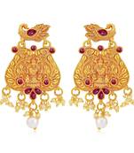 Sukkhi Ritzy Pearl Gold Plated Laxmi Chandelier Earring for Women