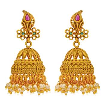 Sukkhi Sensational Pearl Gold Plated Jhumki Earring for Women 1