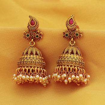 Sukkhi Sensational Pearl Gold Plated Jhumki Earring for Women 3