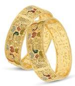 Sukkhi Glorious 24 Carat Gold Plated Meenakari Bangle Set of 2 for Women