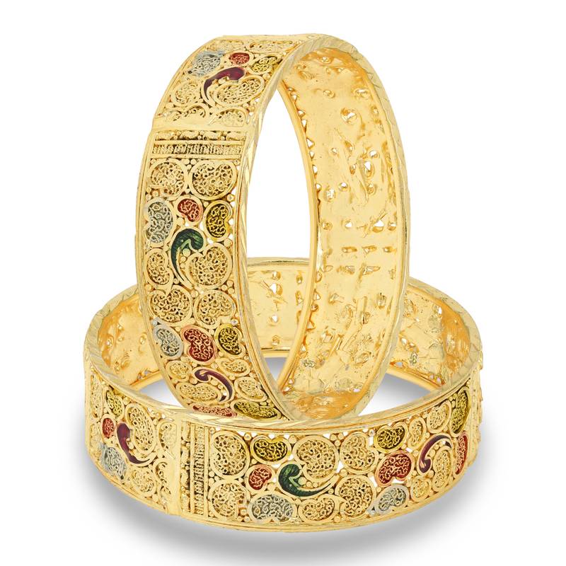 Sukkhi Glorious 24 Carat Gold Plated Meenakari Bangle Set of 2 for Women