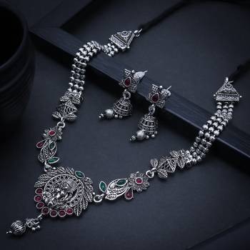 Sukkhi Alluring Oxidised Goddess Laxmi Necklace Set for Women 2