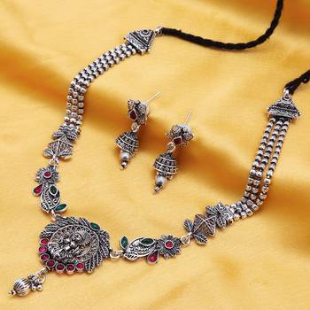 Sukkhi Alluring Oxidised Goddess Laxmi Necklace Set for Women 4