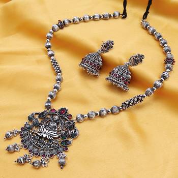 Sukkhi Stunning Oxidised Long Haram Necklace Set for Women 4