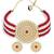 Sukkhi Cluster Gold Plated Red & White Pearl Choker Necklace Set for Women