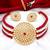 Sukkhi Cluster Gold Plated Red & White Pearl Choker Necklace Set for Women