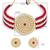 Sukkhi Cluster Gold Plated Red & White Pearl Choker Necklace Set for Women