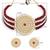 Sukkhi Stunning Gold Plated Maroon & White Pearl Choker Necklace Set for Women
