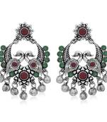 Sukkhi Classic Oxidised Floral Peacock Chandbali Earring for Women