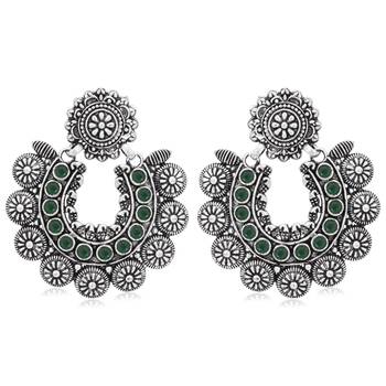 Sukkhi Delicate Oxidised Floral Chandbali Earring for Women 1