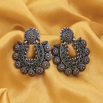 Sukkhi Delicate Oxidised Floral Chandbali Earring for Women 3