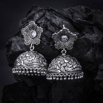 Sukkhi Incredible Oxidised Floral Jhumki Earring for Women 2